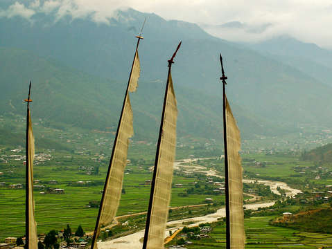 Paro valley prayer flags