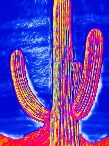Pop impressionist saguaro 9