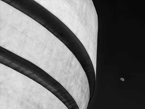 Guggenheim museum and moon nyc
