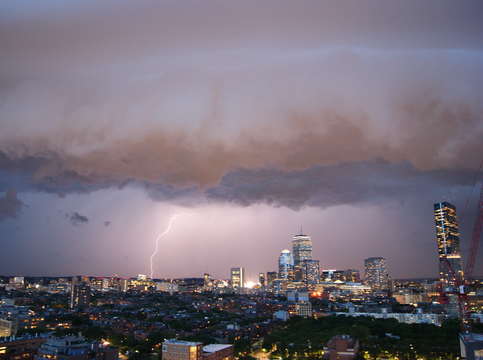 Lighting next to boston