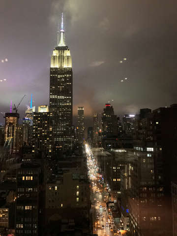 Empire state building in nyc at night