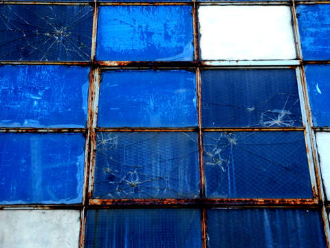 Blue and white