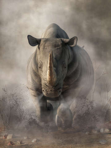 Charging rhino