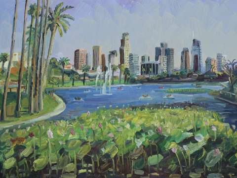 Echo park lotus flowers