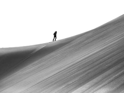 Hiker at great sand dunes national park
