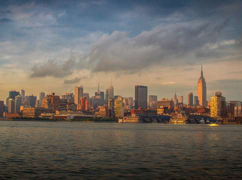 Midtown manhattan sunset