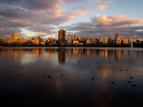 Central park reservoir looking to the upper east s