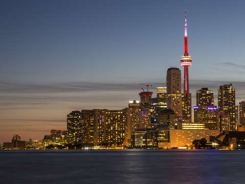 Toronto skyline at dusk