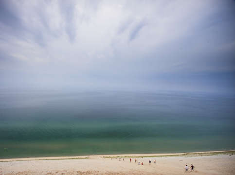 Hazy day at sleeping bear dunes