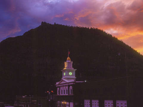 Colorado city hall at sunset