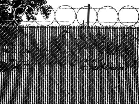 Razor wire parking lot