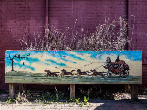 Planter box mural