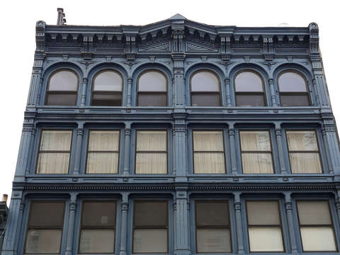 Blue building in lower east side manhattan