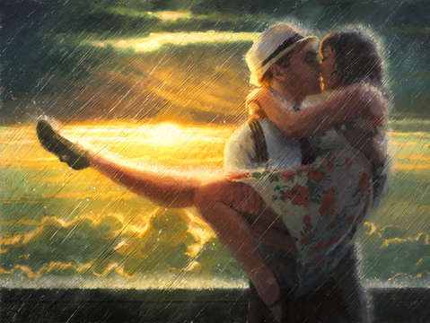 Romance in the rain