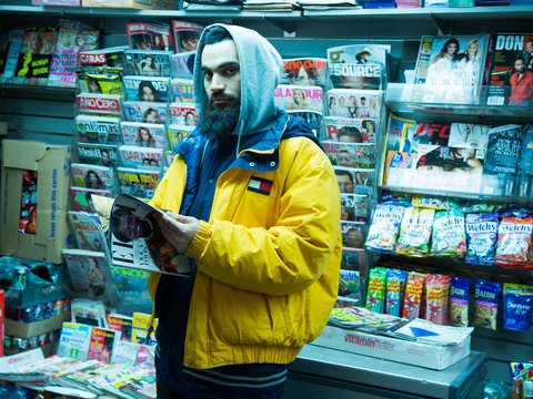 Man at the magazine stand