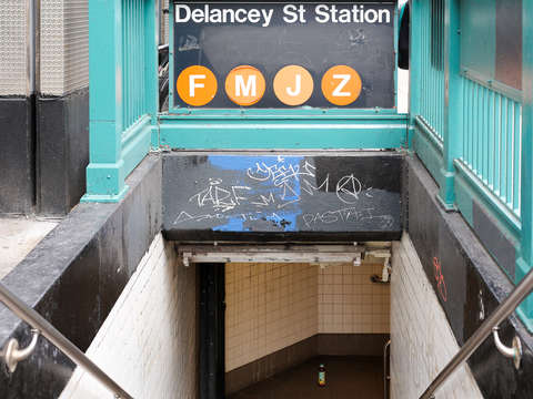 Delancey st station in lower east side manhattan n