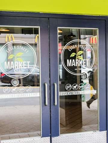 Door to essex st market lower east side manhattan