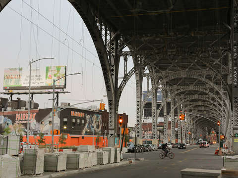 Under a bridge in harlem near the hudson river