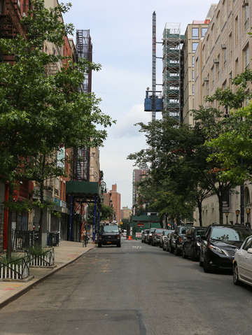 Looking down a street in the lower east side
