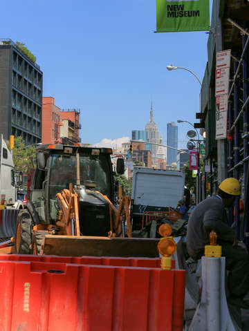 Construction along the bowery lower east side