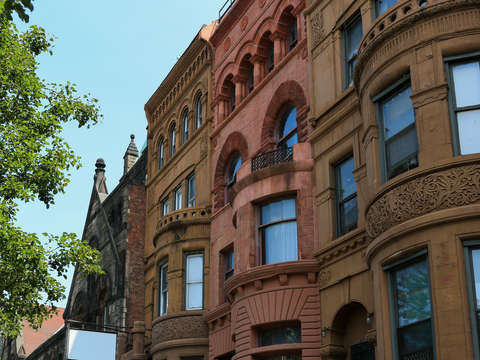 Brownstones on malcolm x blvd harlem nyc new york