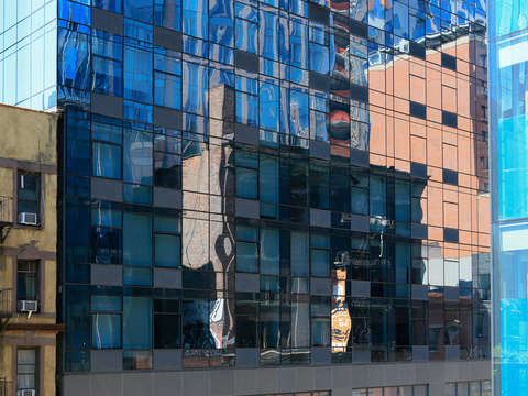 Patchwork buildings in chelsea nyc