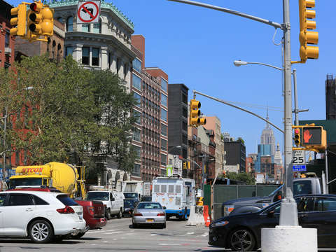 Empire state seen from the lower east side