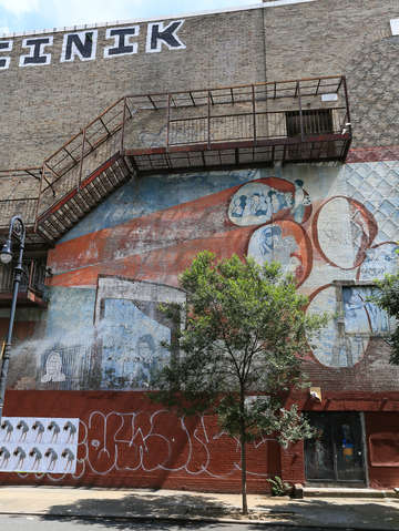 Graffiti and fire escape lower east side nyc