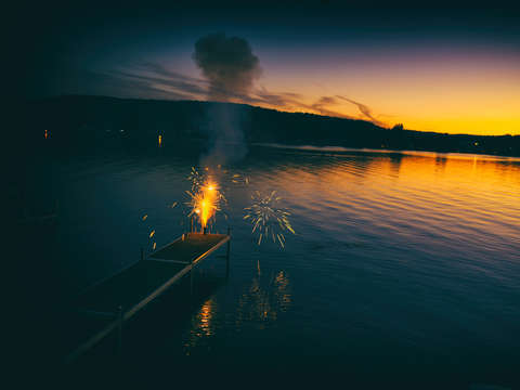 Celebration off the dock