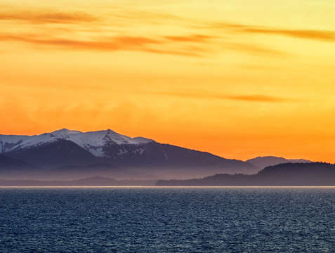 Sunrise in the alaska panhandle