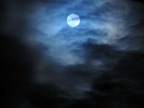 Midnight moon at my the beach