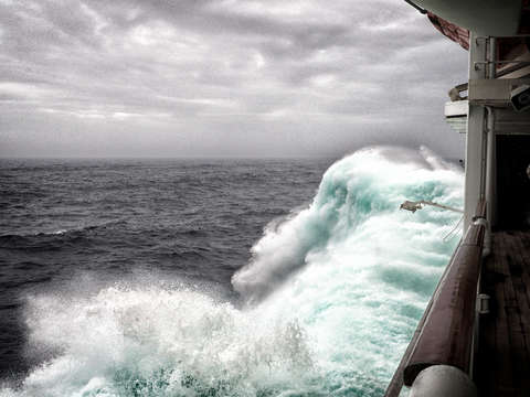 Grandeur of the seas in big waves from hurricane m