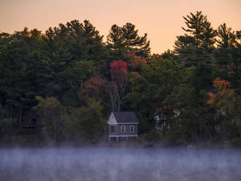 Fall misty morning