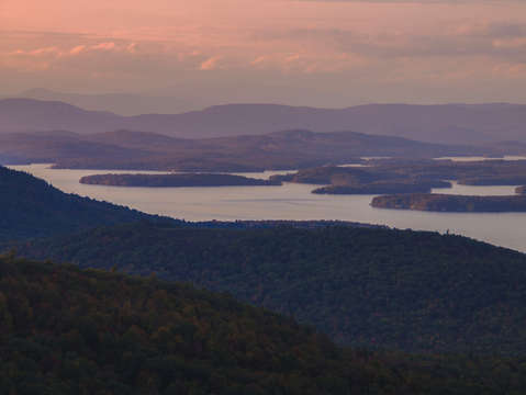 Lake winnipesaukees purple mountains