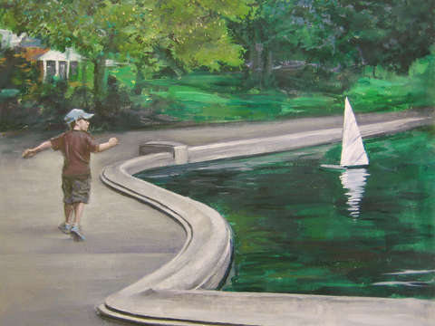 Central park sailing boat pond