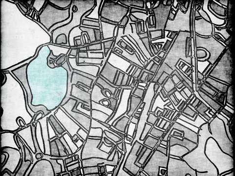 Abstract map of jamaica plain