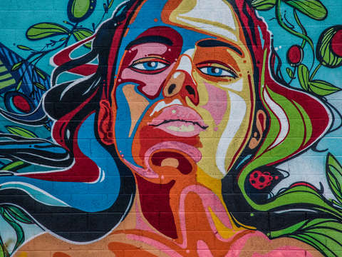 Psychedelic wall mural