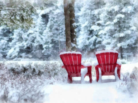 Winter arrives on anderson pond