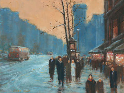 Paris street snow