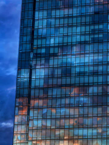 Office building at sunset