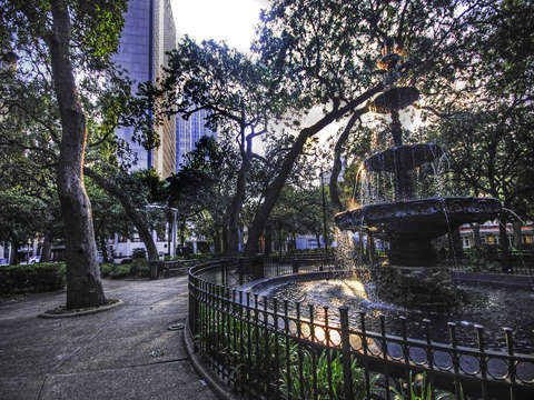 Bienville fountain and building mobile alabama