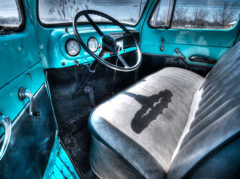 Blue ford interior