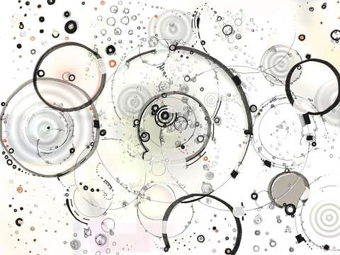 Digitized pathways warm palette