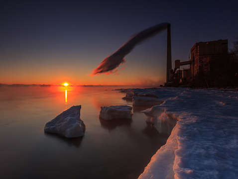 Steamy winter sun