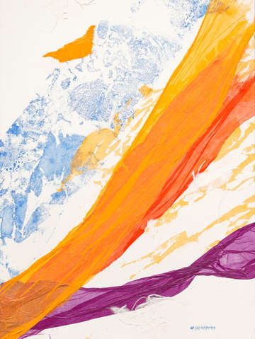 Waves of washi triptych panel3