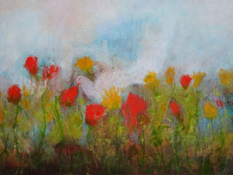 Flowers with bird