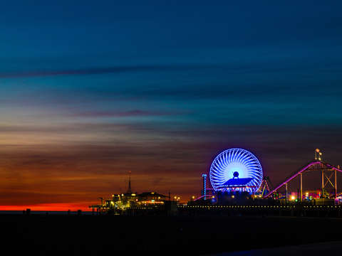 Santa monica pier sunset