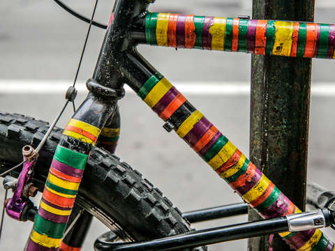Colorful bike in providence