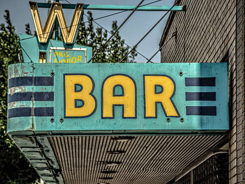 Vintage neon bar