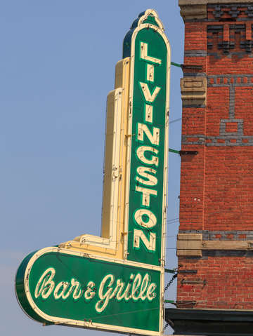 Vintage neon livingston bar and grille